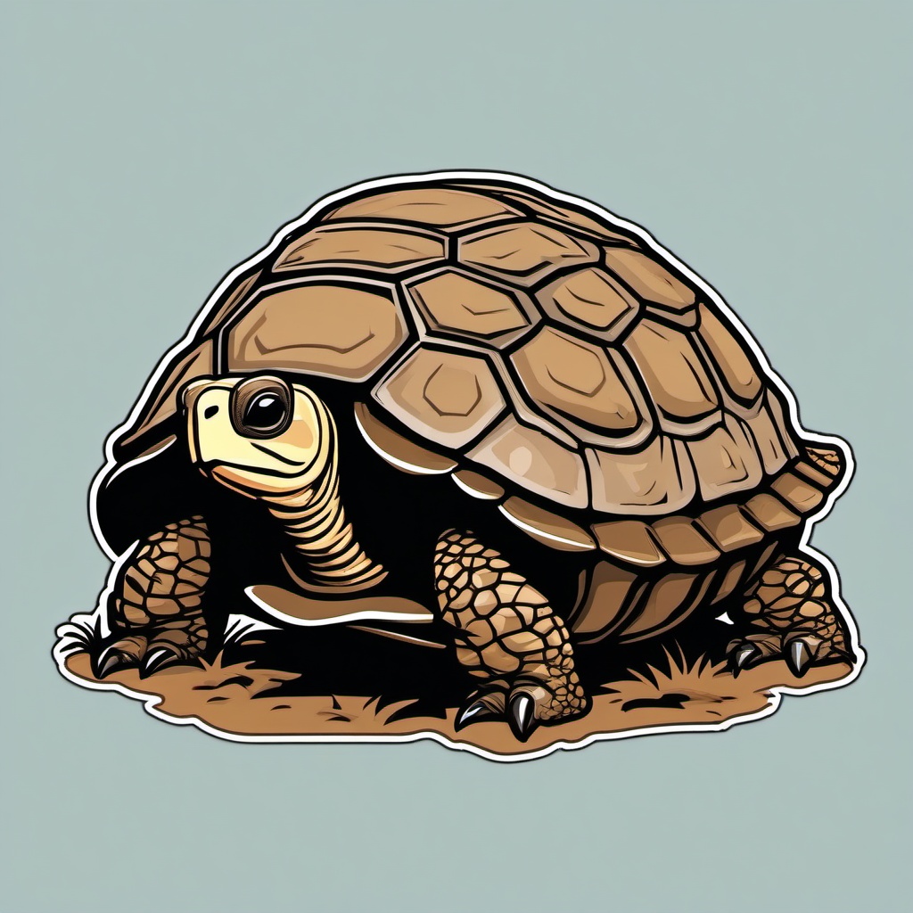 Gopher Tortoise cartoon - burrowing turtle of the southeastern US  cartoon sticker style