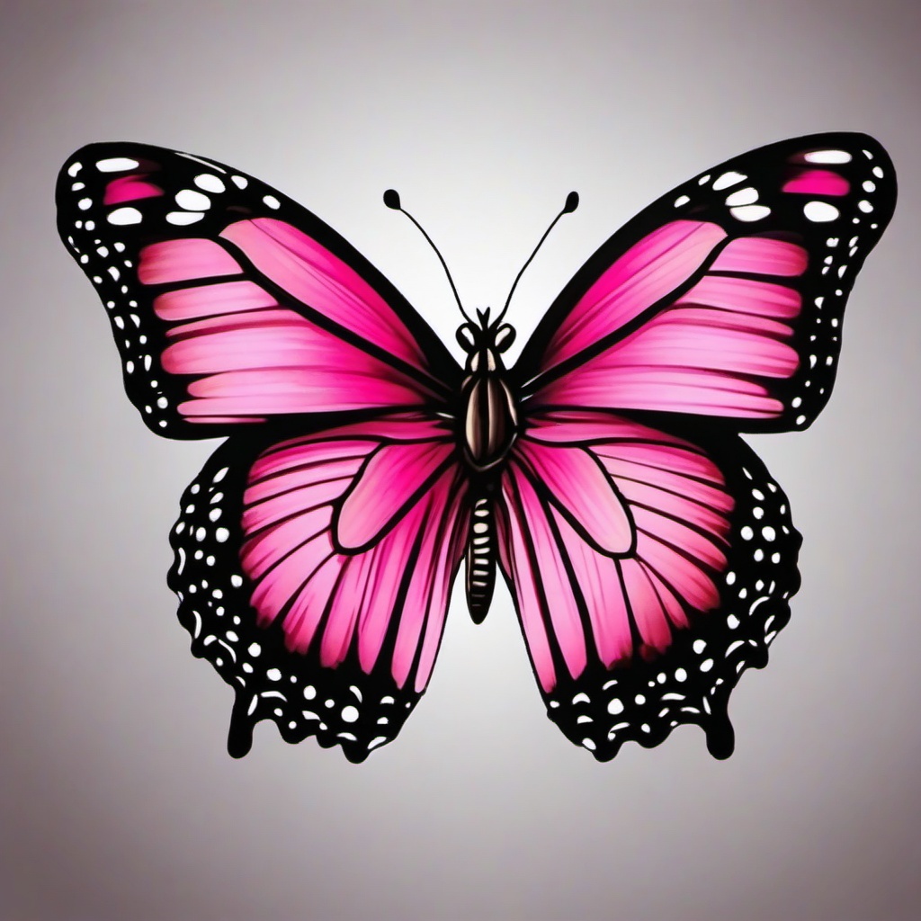 small pink butterfly tattoo  