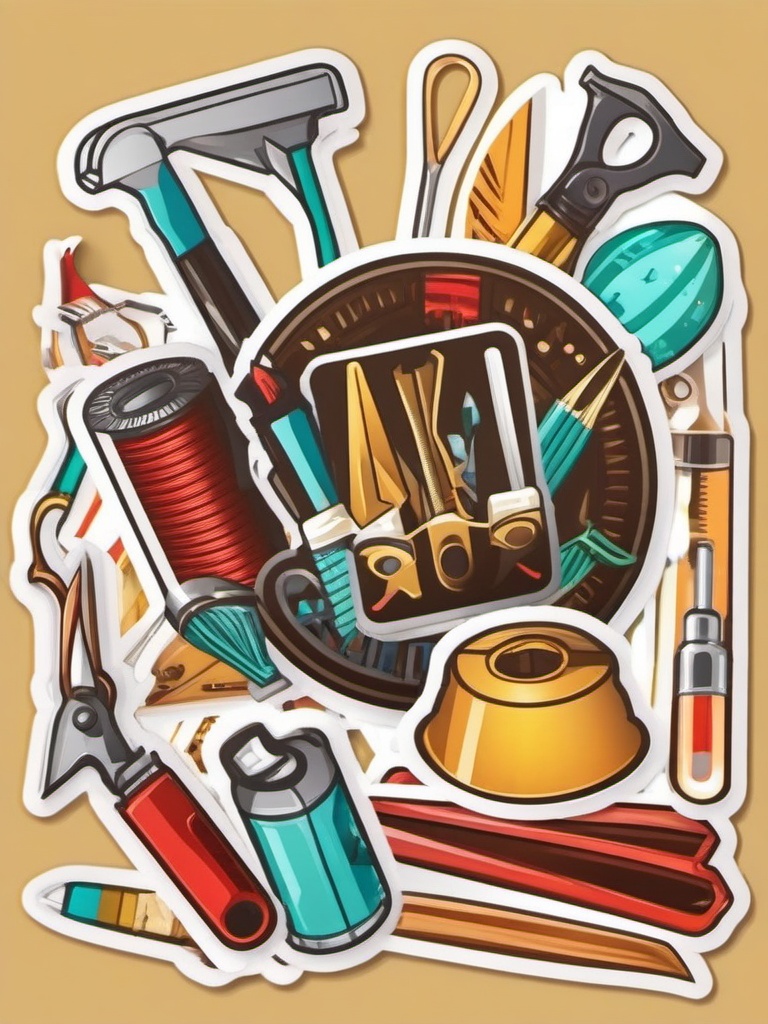 Maker Tools sticker- Crafting Supplies Delight, , color sticker vector art