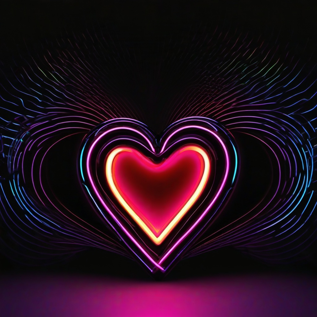 Neon Background Wallpaper - neon heart with black background  