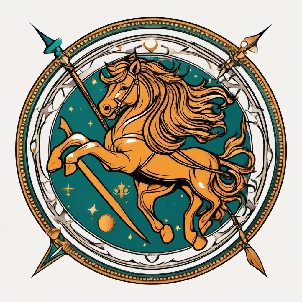 leo and sagittarius tattoo  simple vector color tattoo