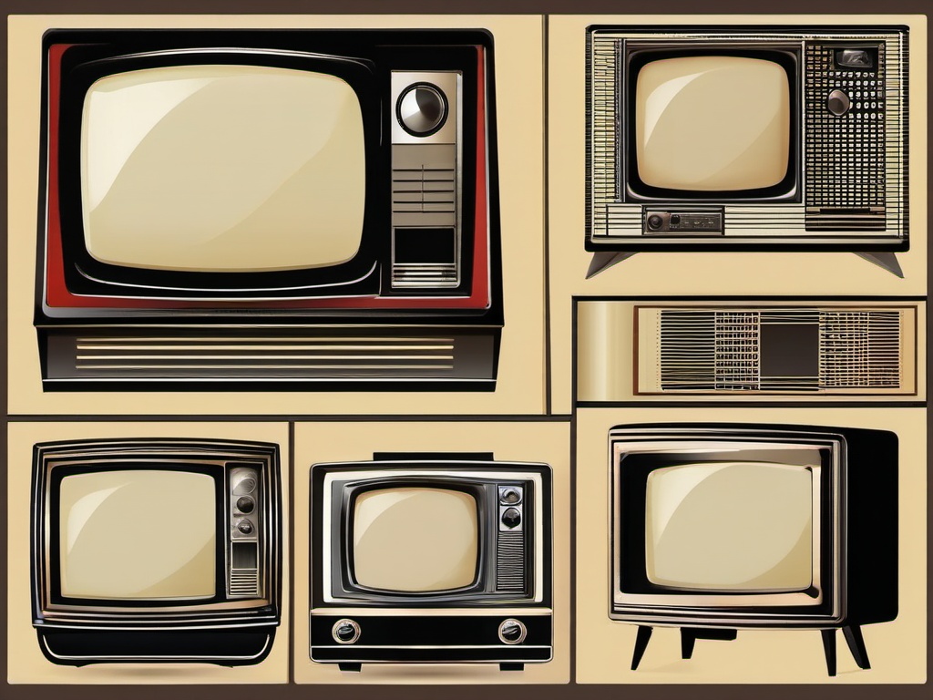 TV clipart - classic TV set design  vector clipart