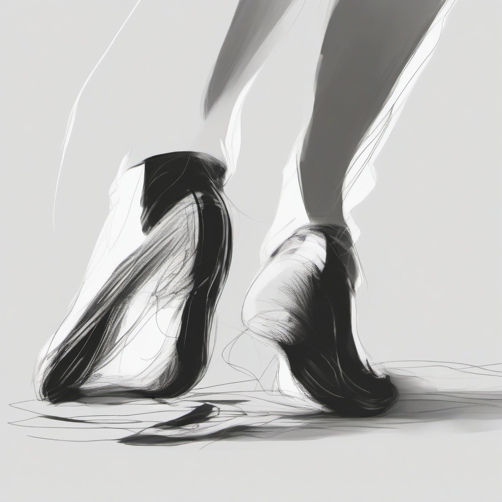 drawing of feet with a pet  minimal rough sketch scribbles,doodles,black and white