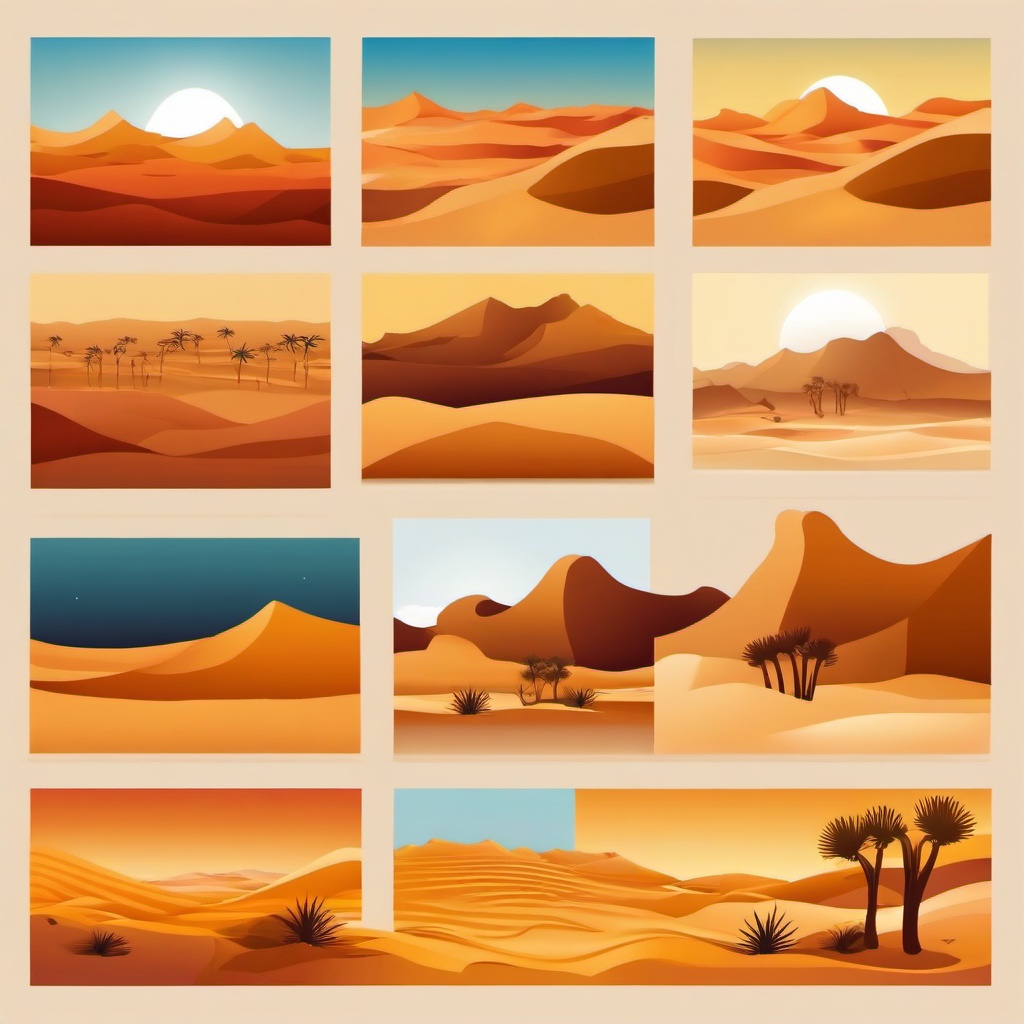 The Sahara Desert clipart - Largest hot desert in the world, ,color clipart vector style