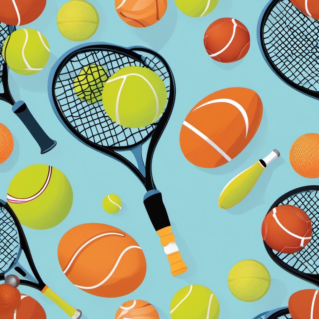 Sport clipart - tennis racket and ball  vector clipart