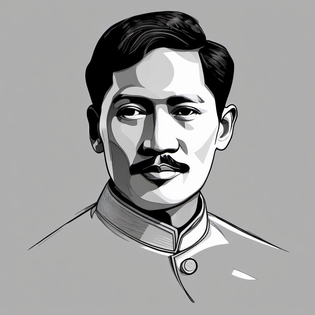 drawing of jose rizal  minimal rough scribbles,doodles,black and white