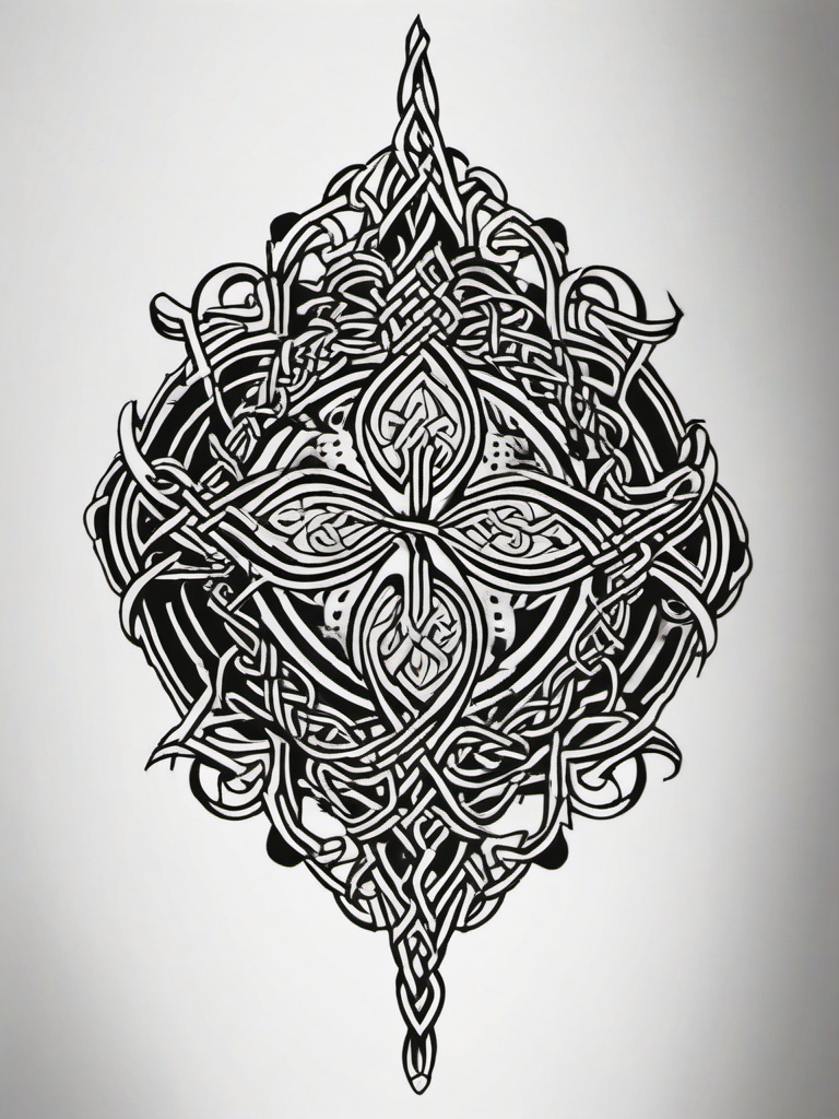 celtic irish tattoo ideas  simple color tattoo,minimal,white background