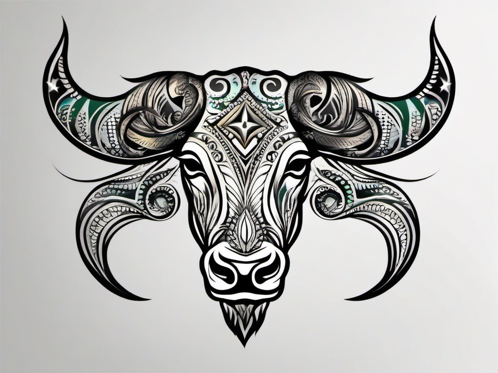 star sign tattoos taurus  simple vector color tattoo