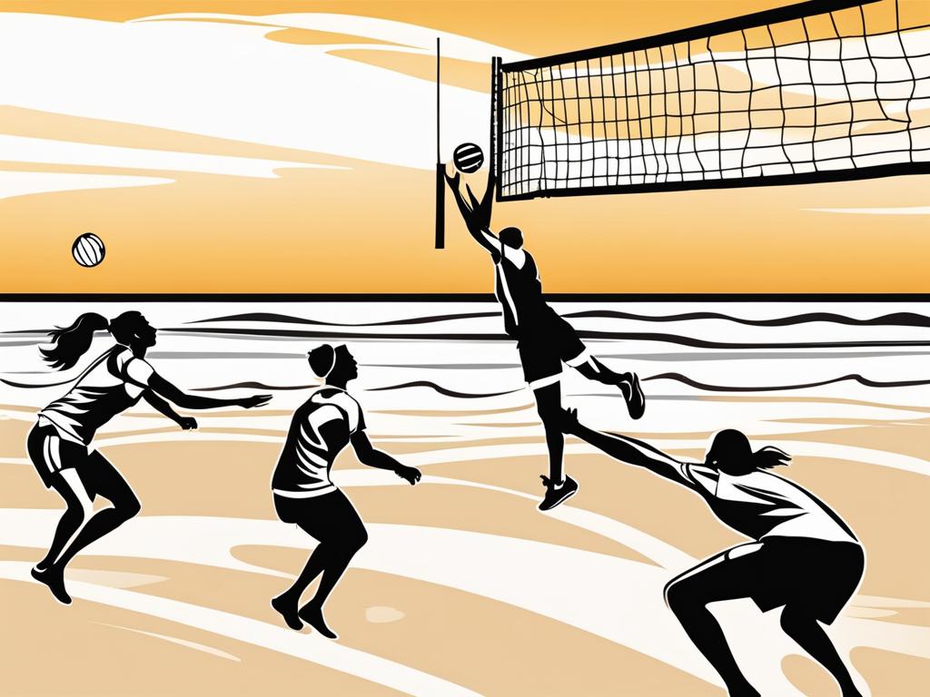 volleyball clip art,serving a winning shot on the beach 