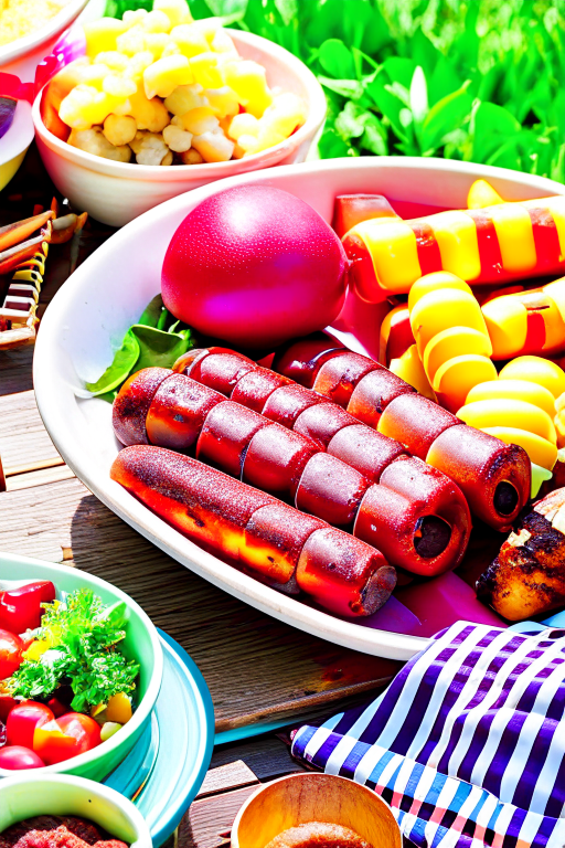 backyard barbecue, a summertime gathering with grilled burgers, hot dogs, and barbecue ribs. 