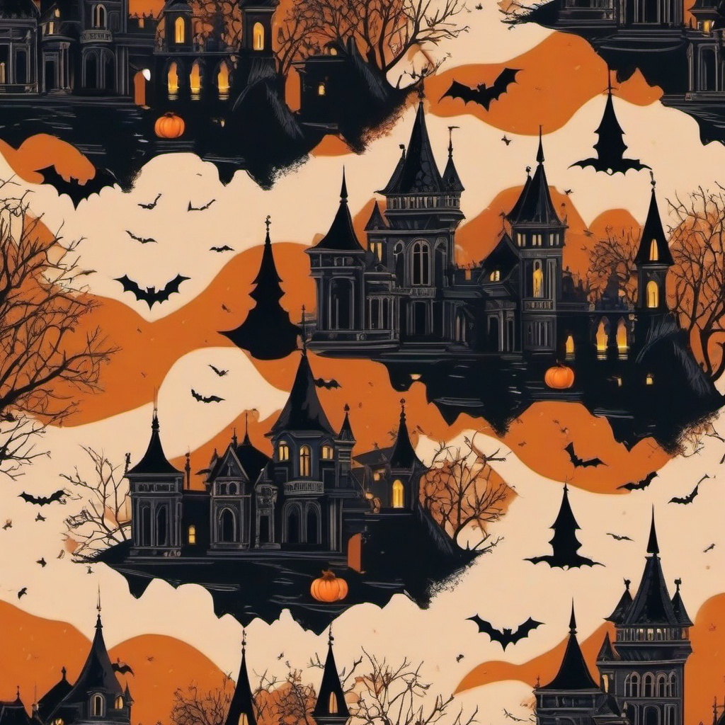 Halloween Background iPhone - Spooky Castle in Transylvania, Romania  wallpaper style, intricate details, patterns, splash art, light colors