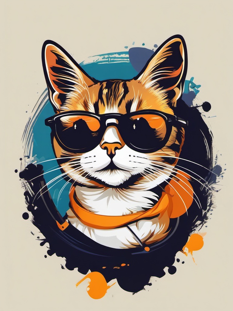 Funny Cat - This kitty's playful escapades and quirky quirks are bound to bring laughter to any setting. , vector art, splash art, t shirt design