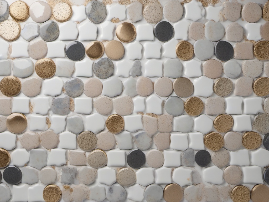 Porcelain terrazzo tile backdrop top view, product photoshoot realistic background, hyper detail, high resolution