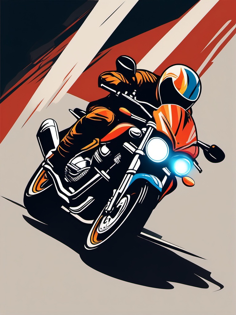 Motorbike Clipart - A powerful motorbike for thrilling rides.  color vector clipart, minimal style