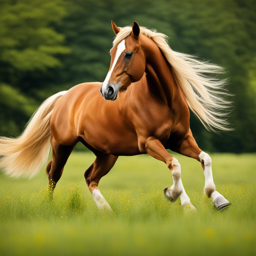 horse clipart in a peaceful pasture - galloping gracefully in the meadow. 