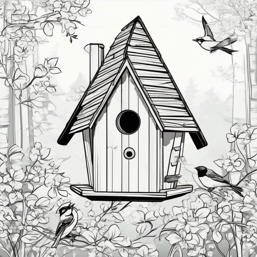 Simple birdhouse  , vector illustration, clipart