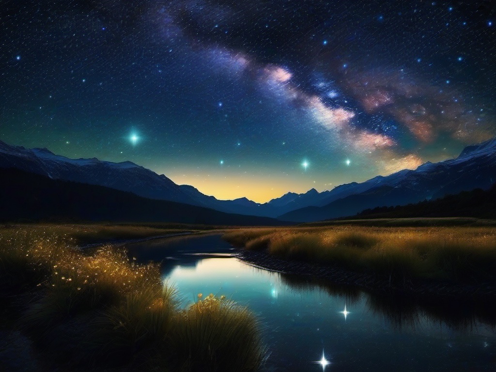 Beautiful Starry Night Sky Wallpaper  ,desktop background wallpaper