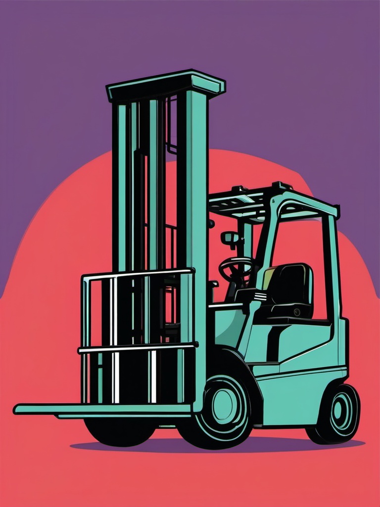 Forklift Clipart - A forklift for lifting heavy loads.  color vector clipart, minimal style