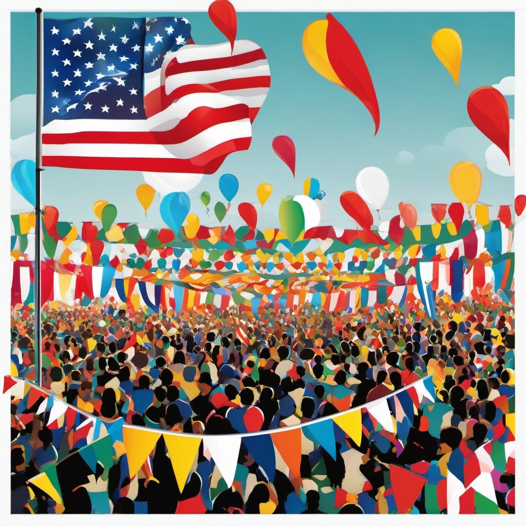 Flag clipart - flag at a festival  clipart