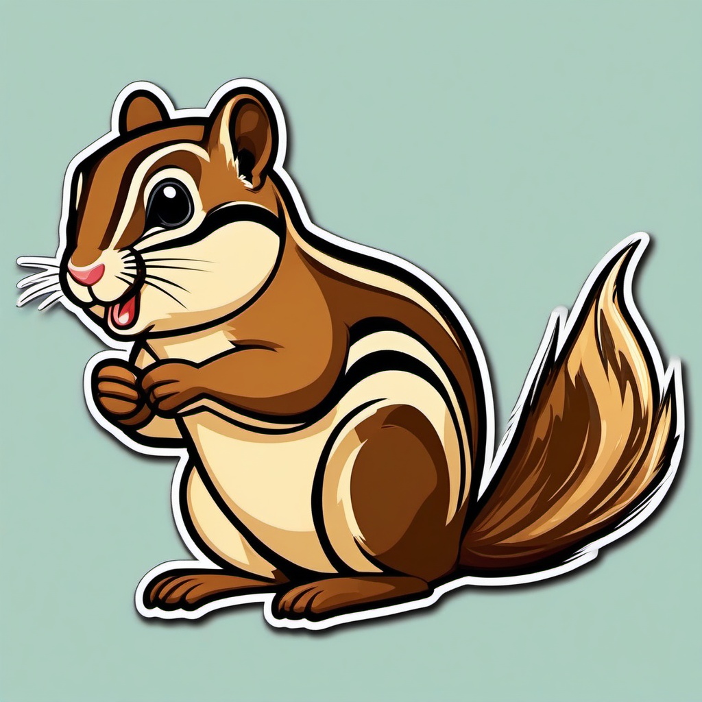 Chipmunk cartoon - striped, nut-loving rodent  cartoon sticker style