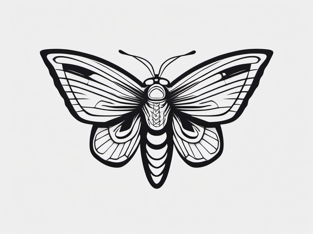 Minimalist Moth Tattoo - Minimalistic and simple moth tattoo.  simple vector tattoo,minimalist,white background