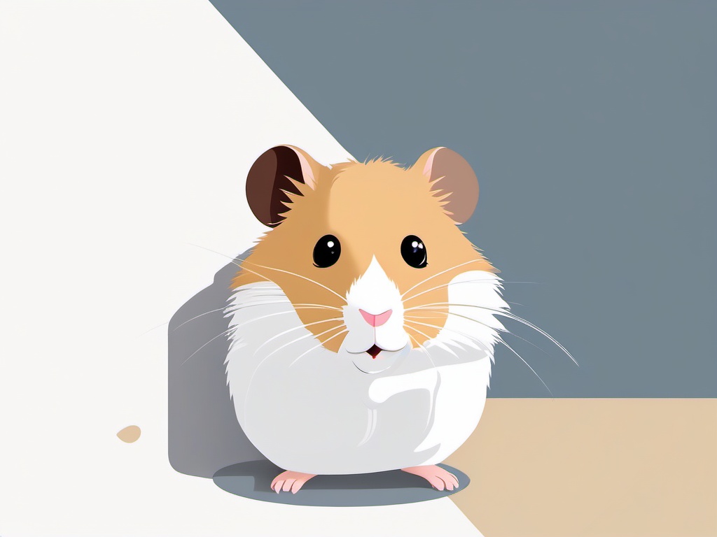 Hamster cartoon  minimal, white background