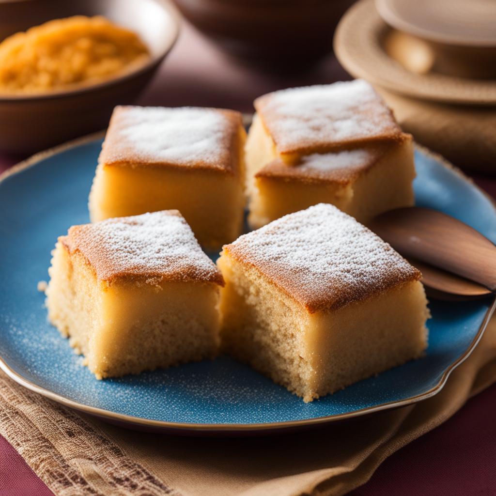 basbousa, an egyptian dessert, relished on a nile river cruise with traditional music. 