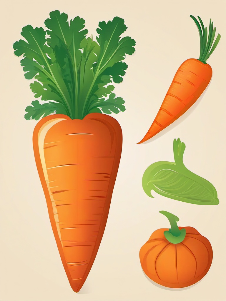 Carrot clipart - carrot with colorful designs  vector clipart