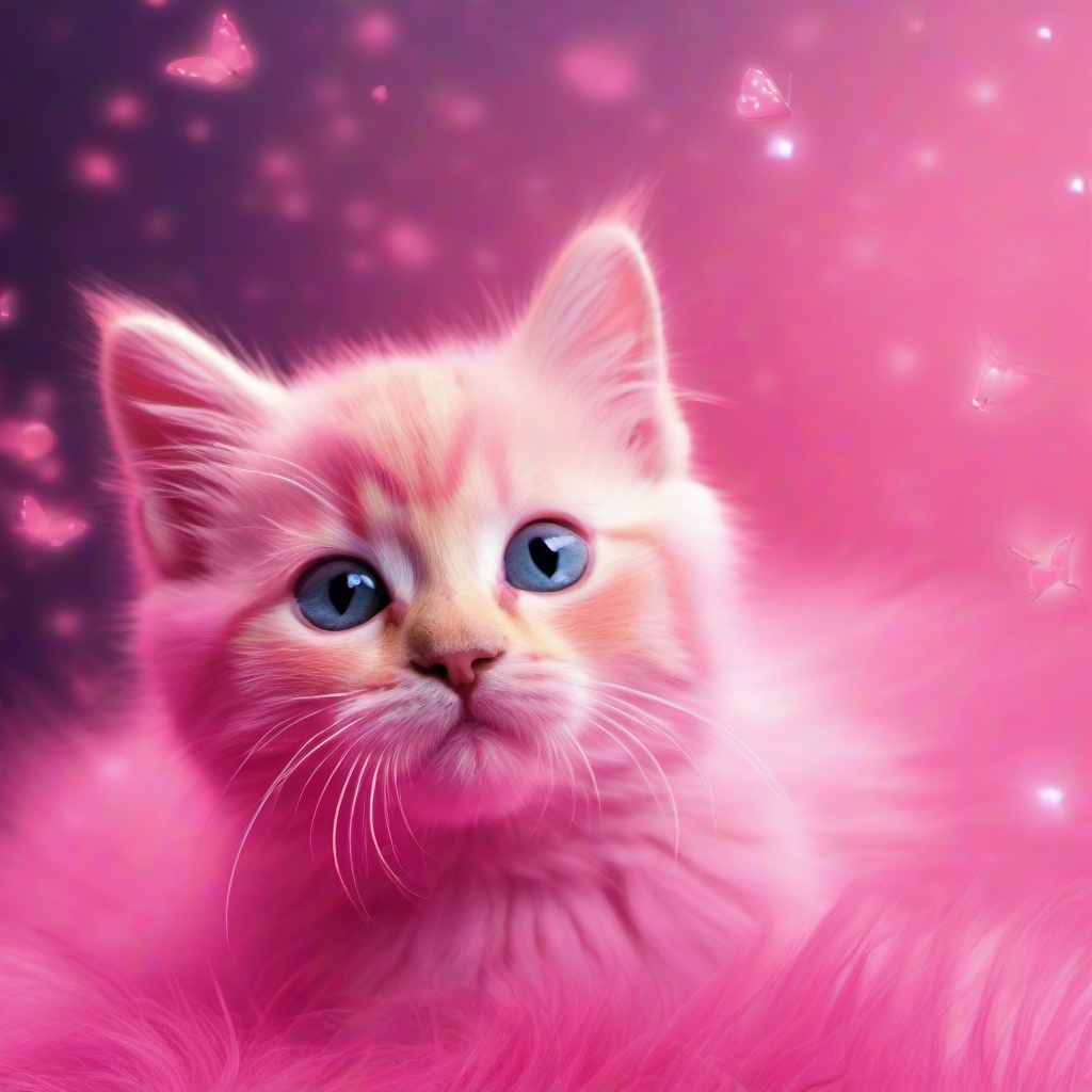 Cat Background Wallpaper - pink kitty background  