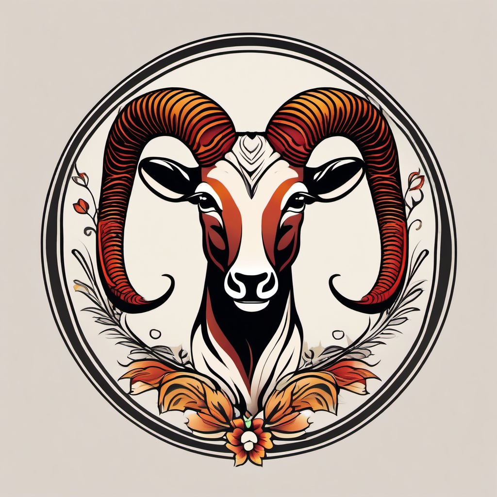 aries tattoo small  simple vector color tattoo