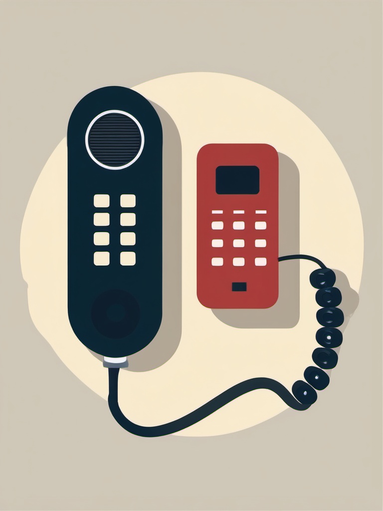 Telephone Receiver Icon - Telephone receiver icon for old-school communication,  color vector clipart, minimal style