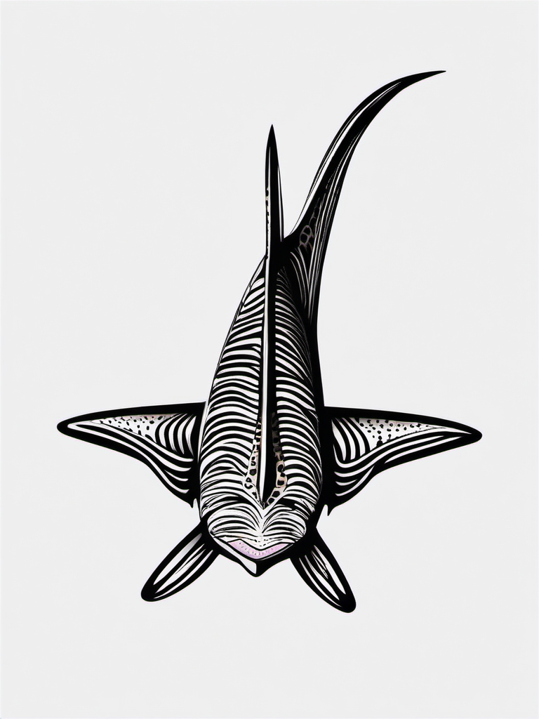 Zebra Shark tattoo,The unique markings of a Zebra Shark, blending elegance and individuality in ink.  color tattoo style, minimalist, white background