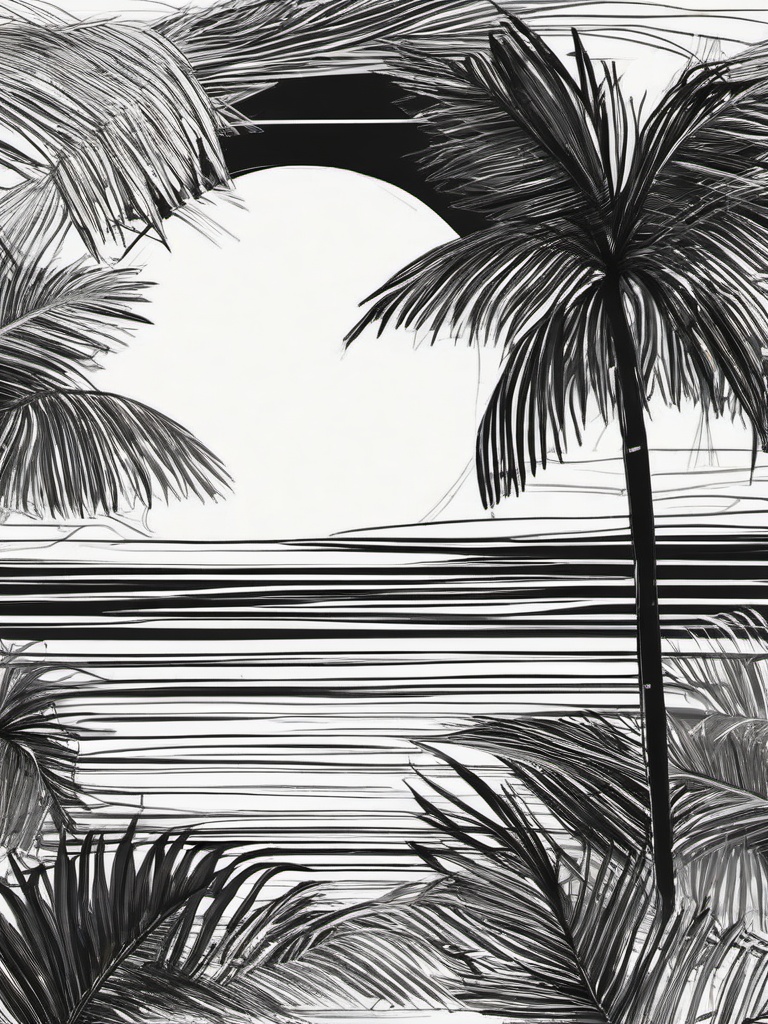 drawing of a tropical sun  minimal rough sketch scribbles,doodles,black and white