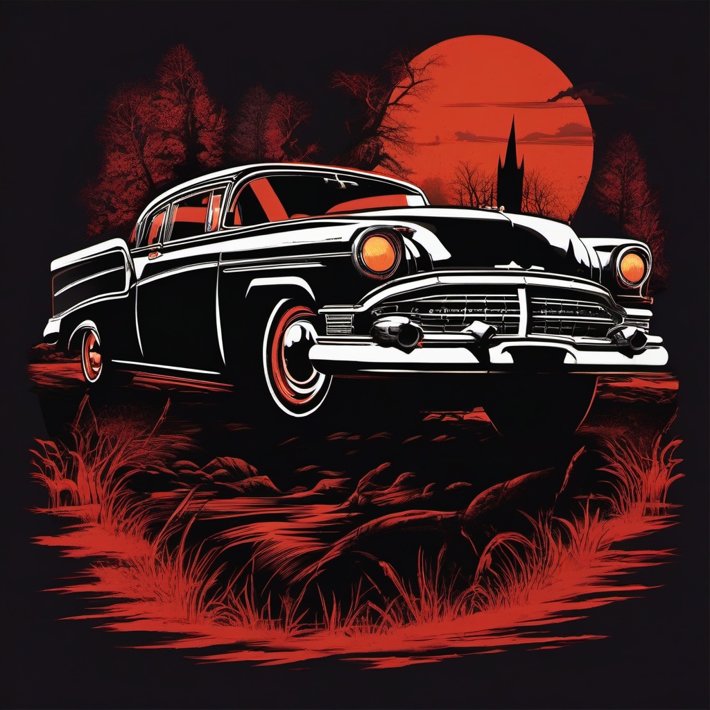 Classic Horror Movie Night - Transport your t-shirt to classic horror movie nights. , vector art, splash art, retro t shirt design