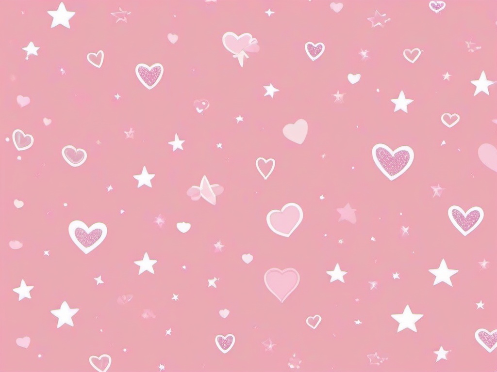 Cute Pink Wallpaper Aesthetic-Pastel pink background with aesthetic doodles of hearts, stars, and bows for a cute vibe  background wallpaper