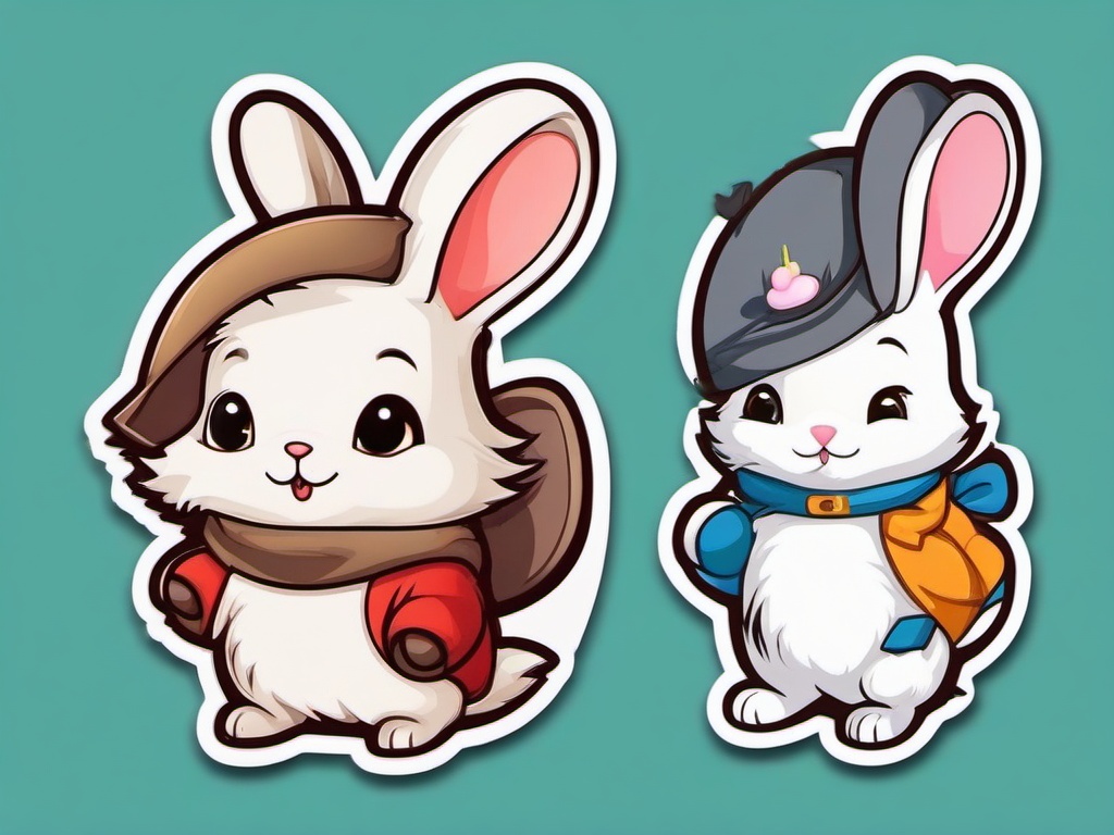 Rex Rabbit cartoon - soft, dense fur, popular for pets  cartoon sticker style