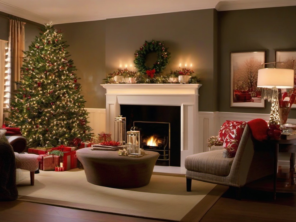 Christmas Living Room Wallpaper  