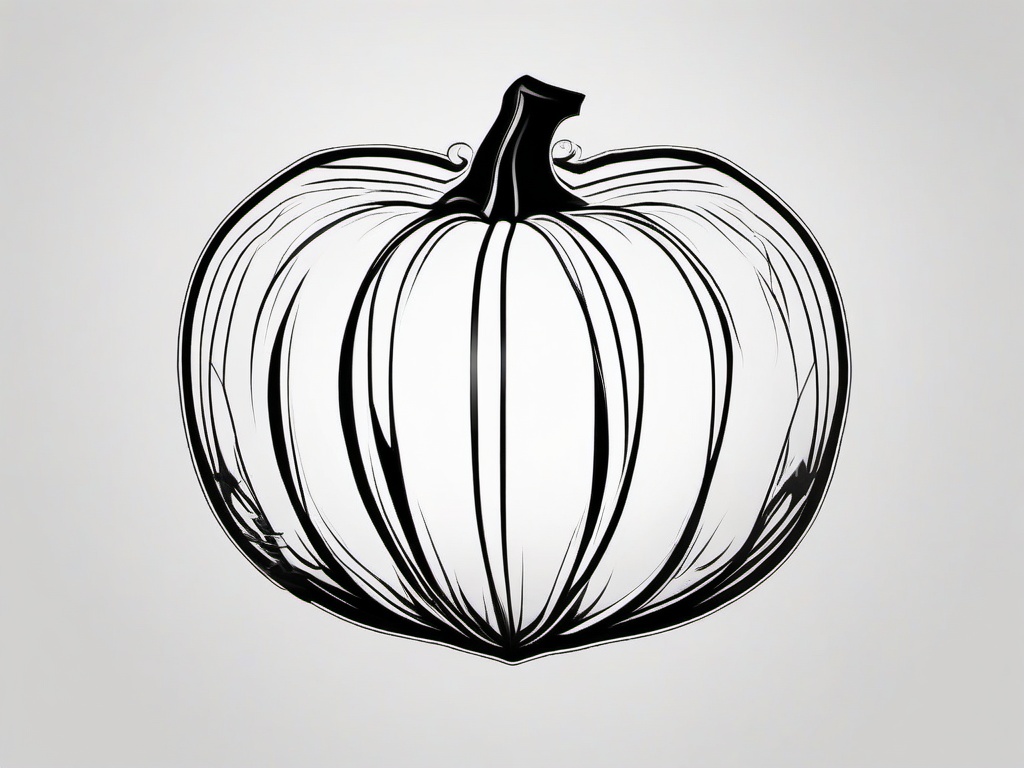 Black and White Pumpkin Tattoo - Tattoo featuring a pumpkin design in black and white.  simple color tattoo,minimalist,white background