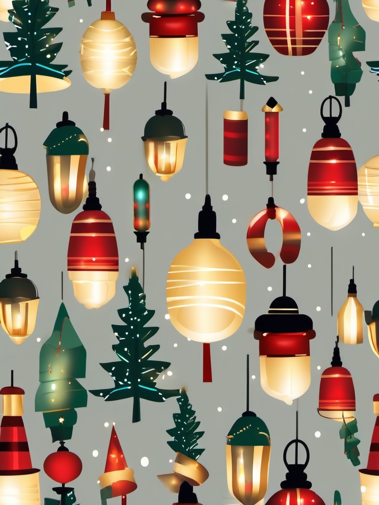 Lights On Clipart,Illustrating a festive holiday light display with lights on clipart  simple, 2d flat