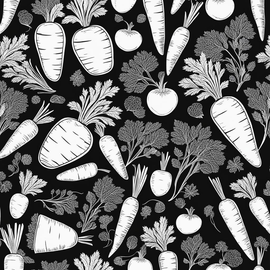 carrot clipart black and white 