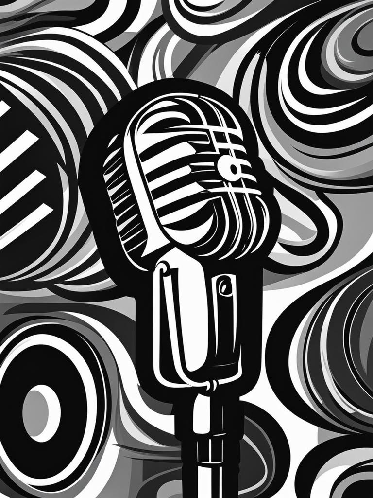 microphone clipart - a sleek, black microphone. 