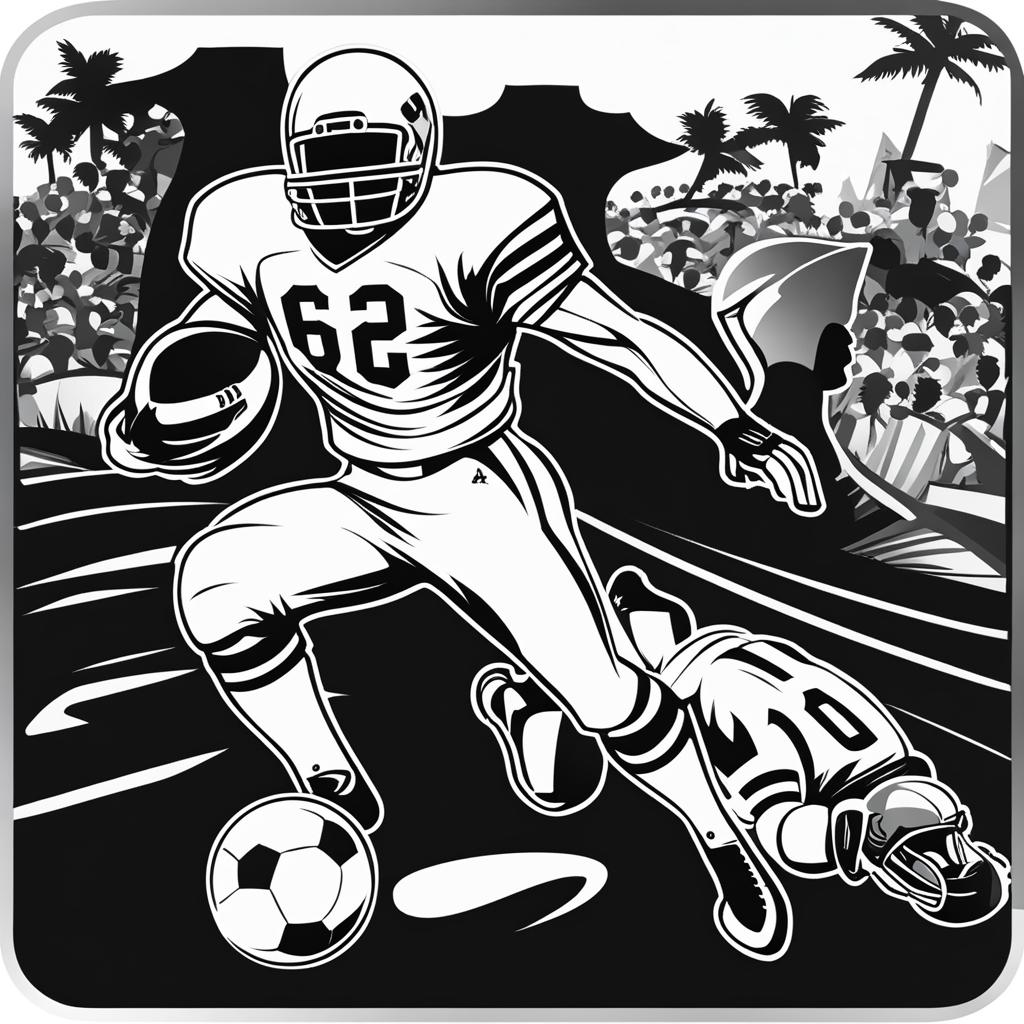 football clipart black and white - ready for a competitive game. 