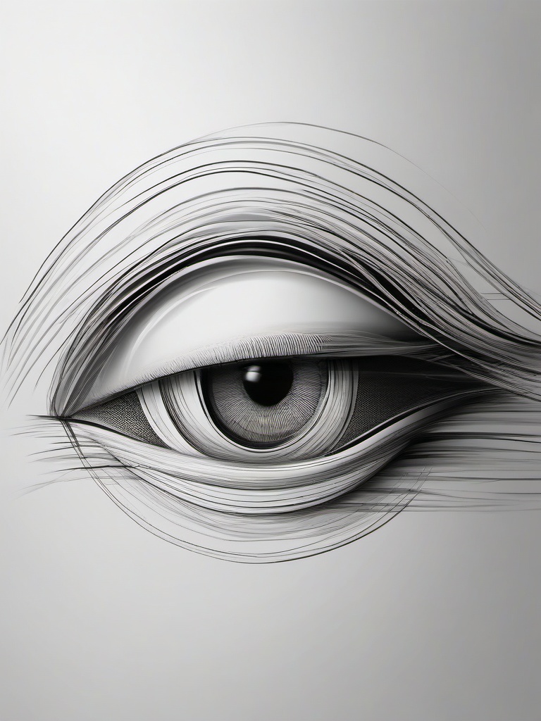 sketch of a human eye  minimal rough sketch scribbles,doodles,black and white