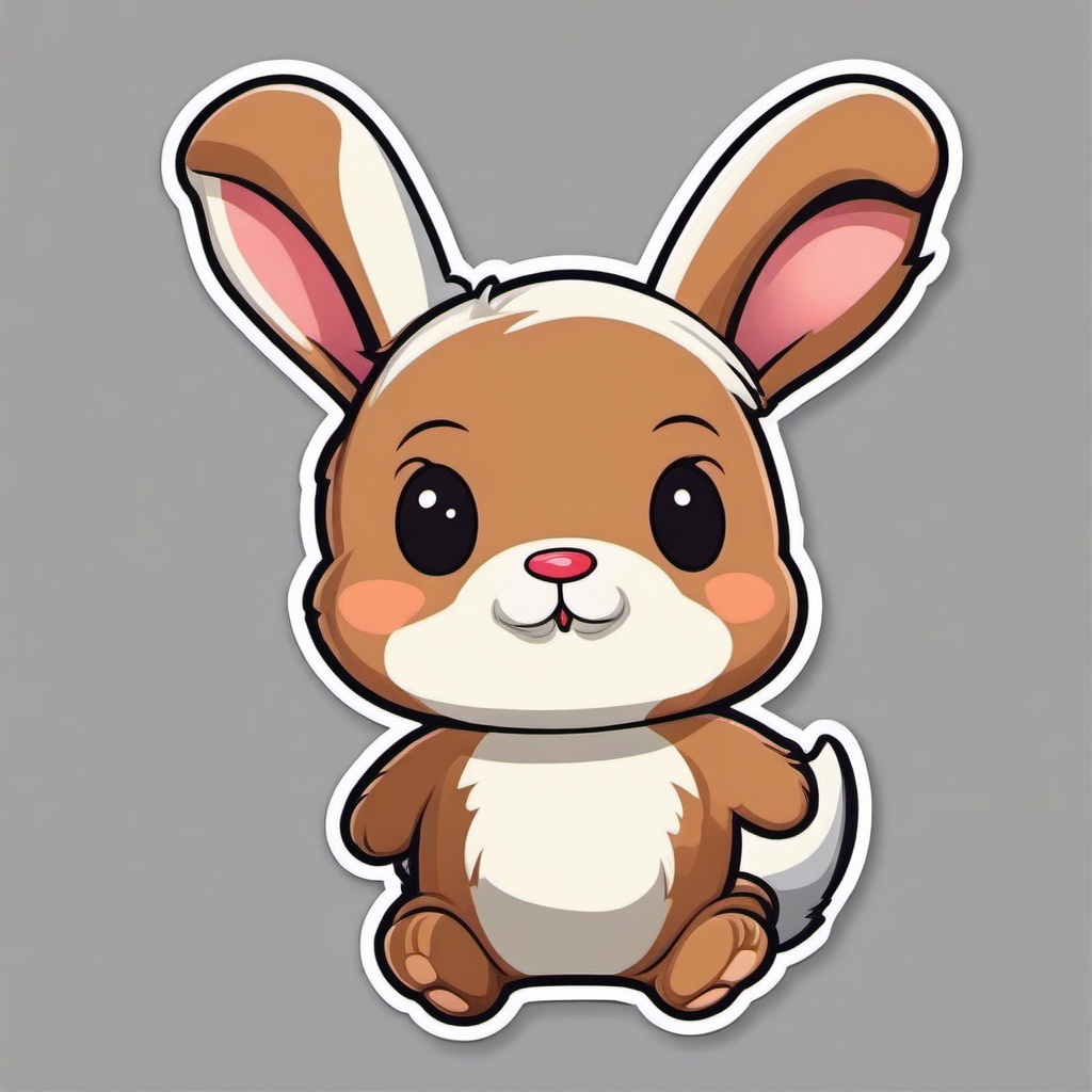 Rabbit cartoon - small, hopping animal with long ears  cartoon sticker style