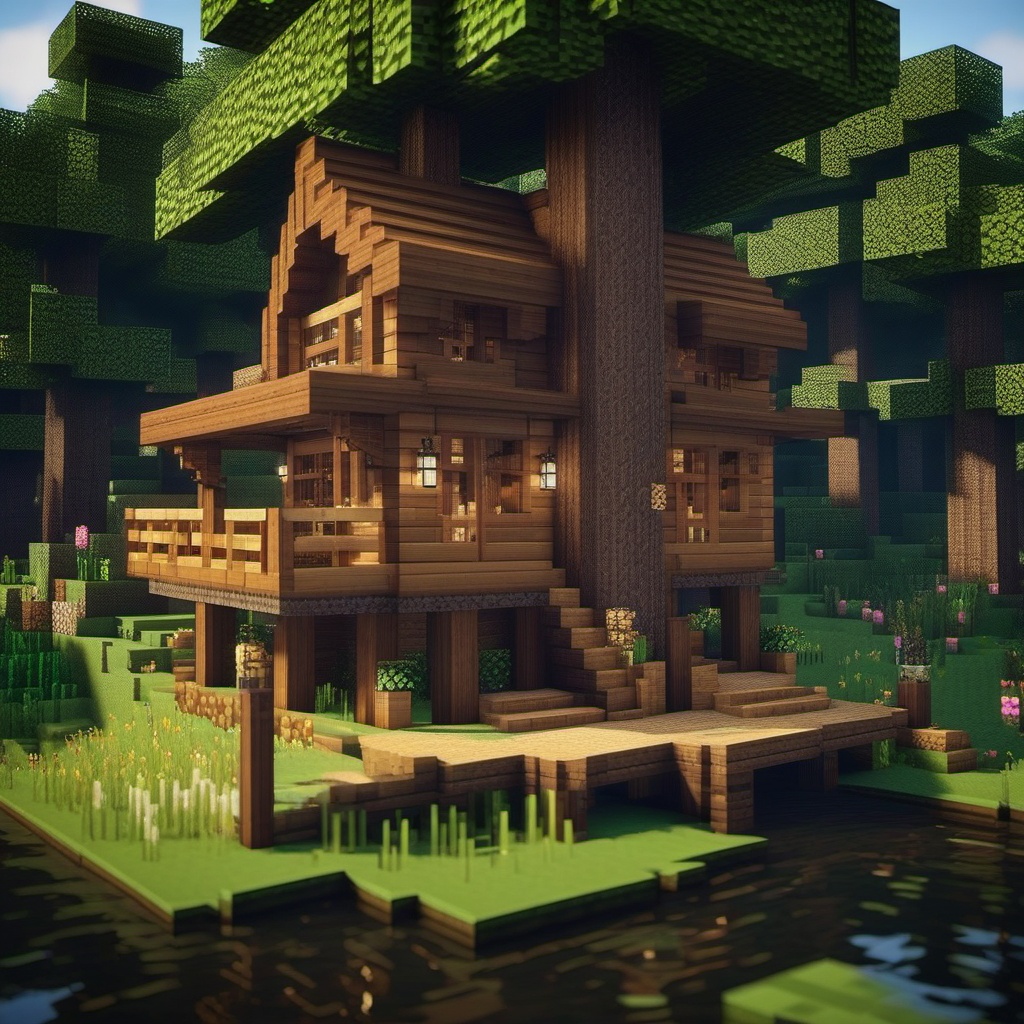 cozy wooden cottage in a dense forest - minecraft house design ideas minecraft block style