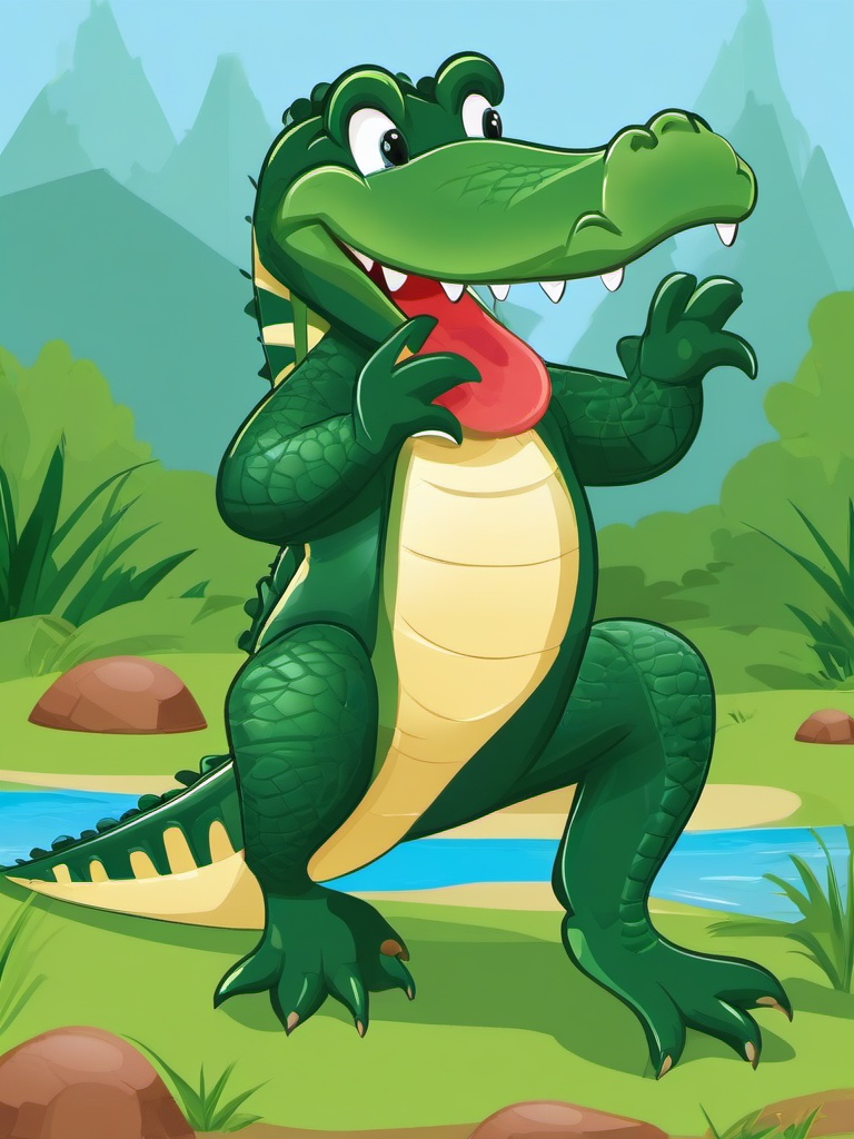 Alligator clipart - alligator in a friendly competition  