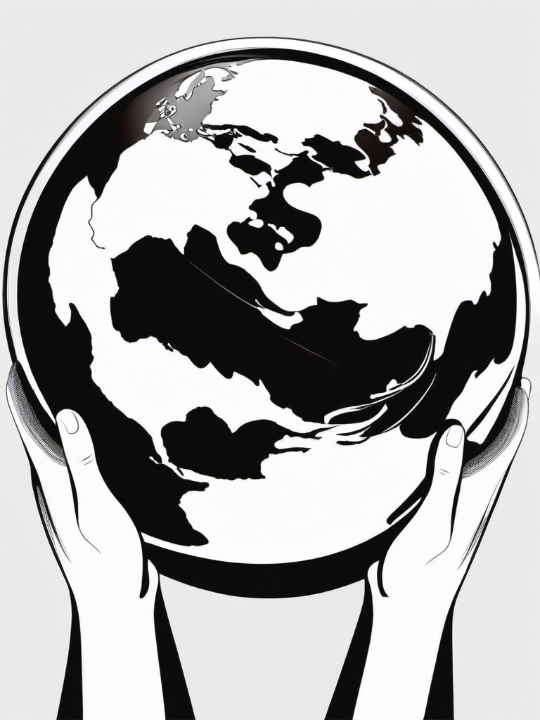 Hands clipart - hands holding a globe symbolizing care  