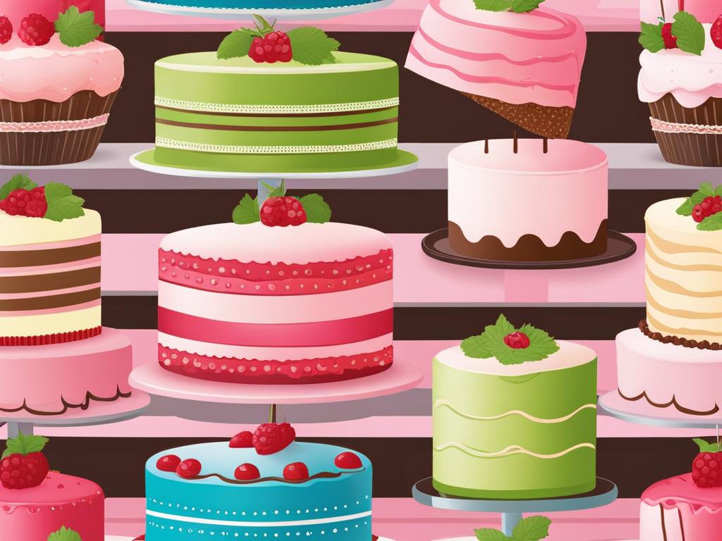 cake clipart in a bakery display - with delectable layers and frosting. 