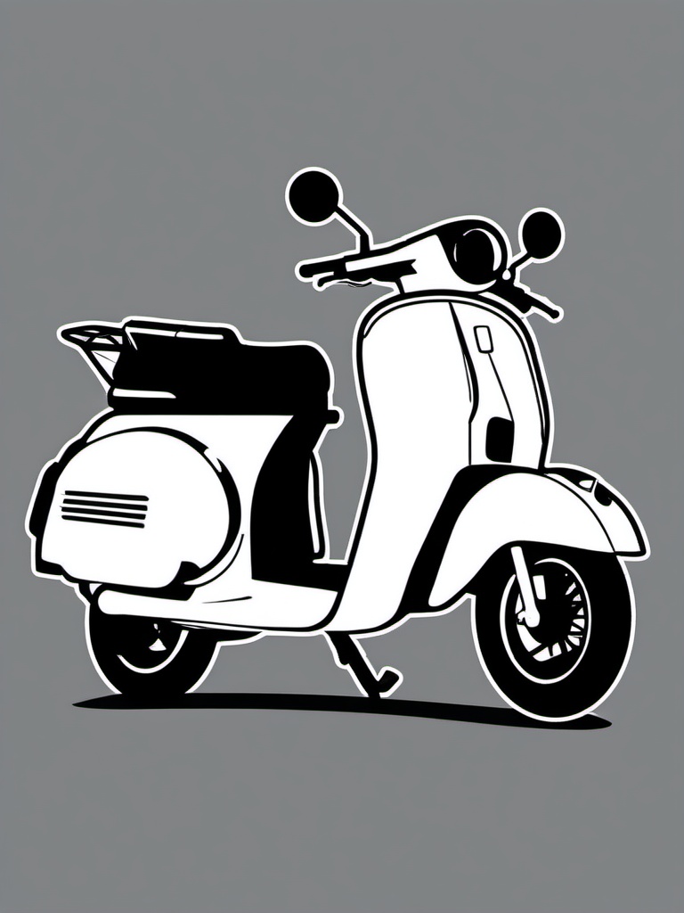 Scooter Side View Sticker - Minimalist urban ride, ,vector color sticker art,minimal