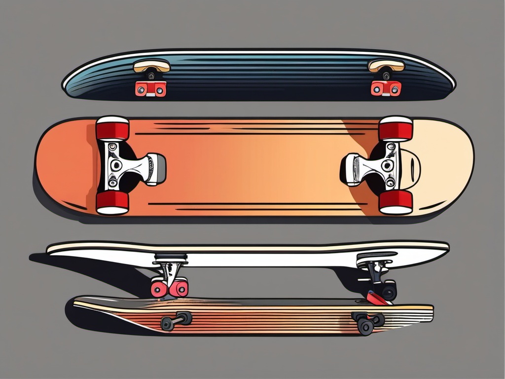 Skateboard Clipart - A skateboard ready for tricks and flips.  color vector clipart, minimal style